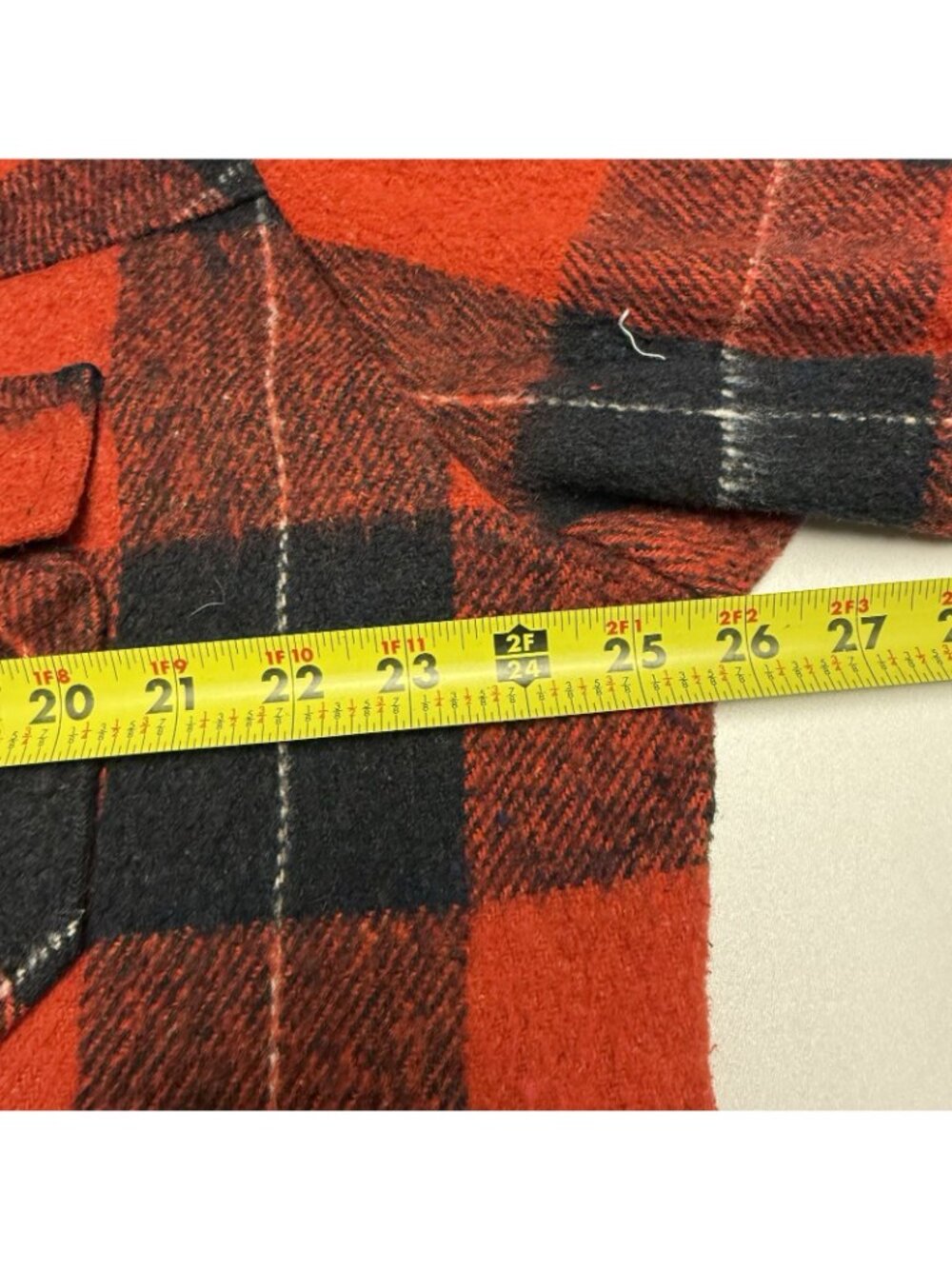 Vintage Lord James Flannel Jacket Mens XL Red Buffalo Plaid - Picture 12 of 14